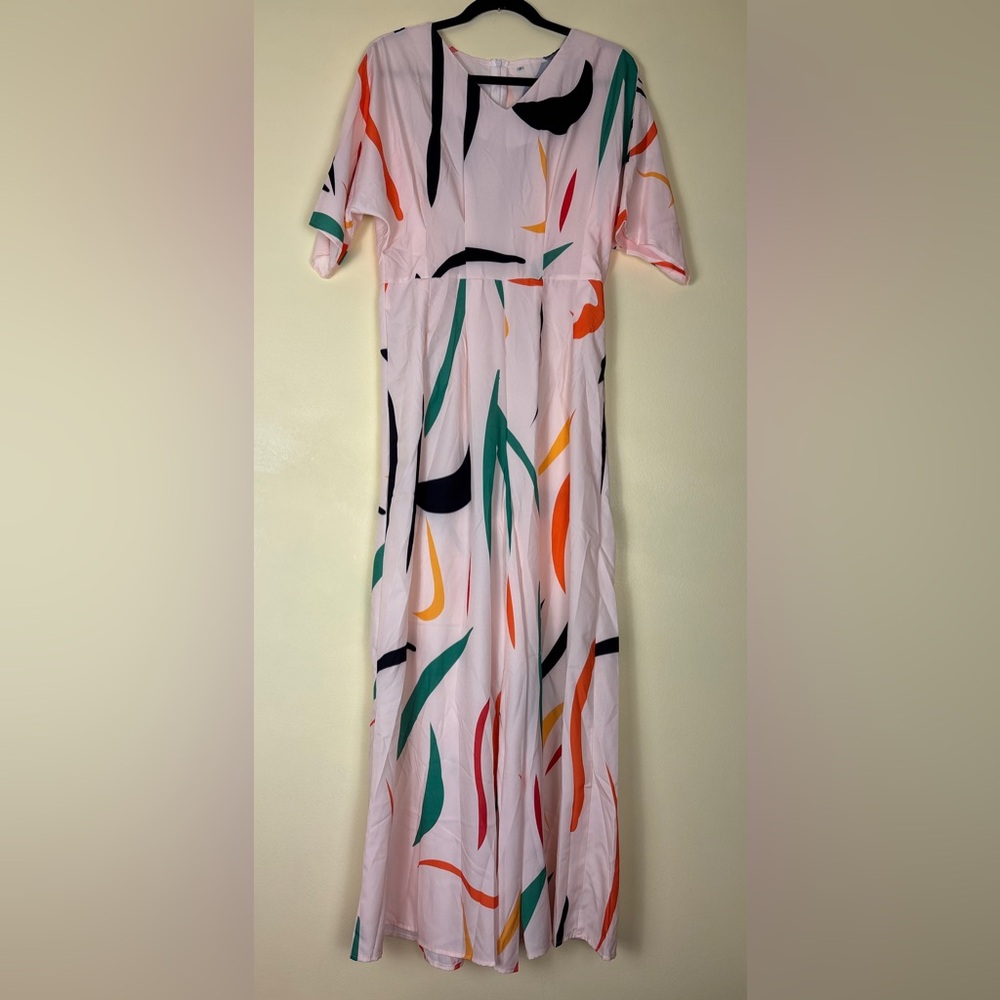 Vibrant Abstract‎ Print Maxi Dress